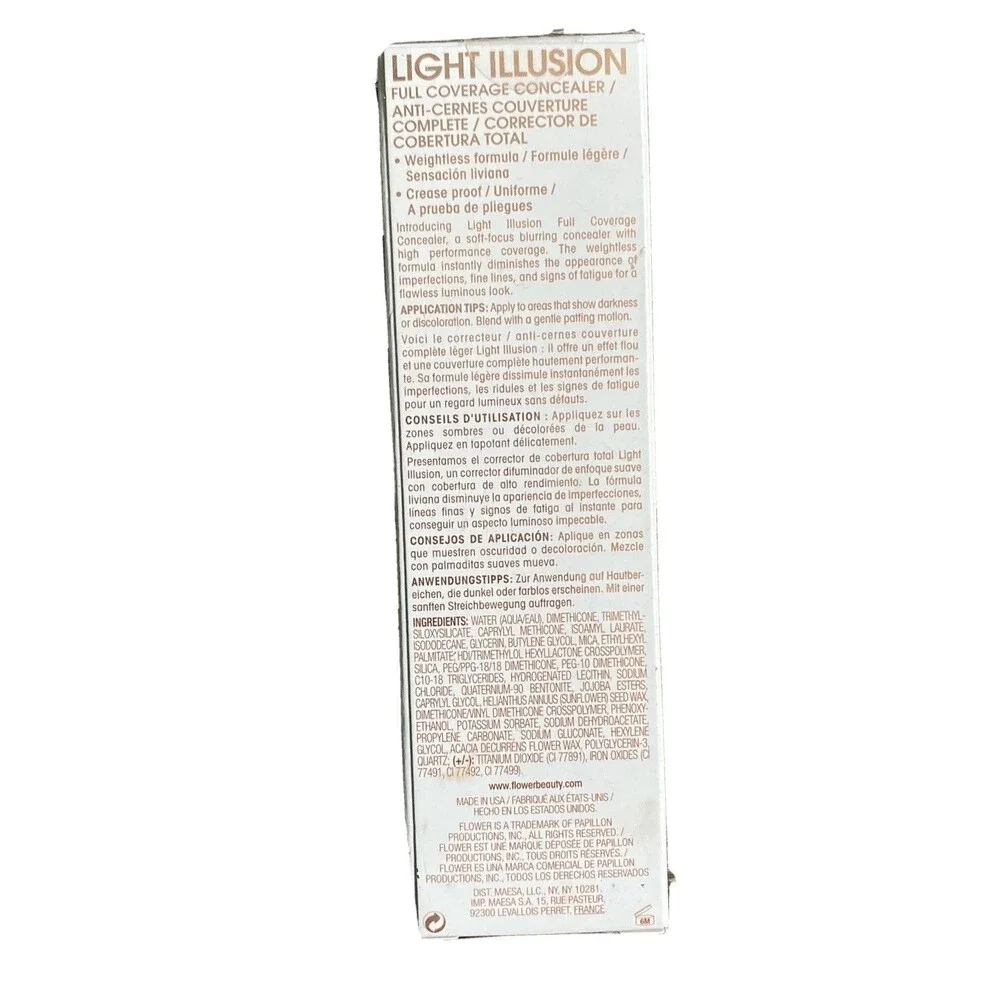 Flower Beauty Light Illusion Full Coverage Concealer Almond D3.5 Weightless